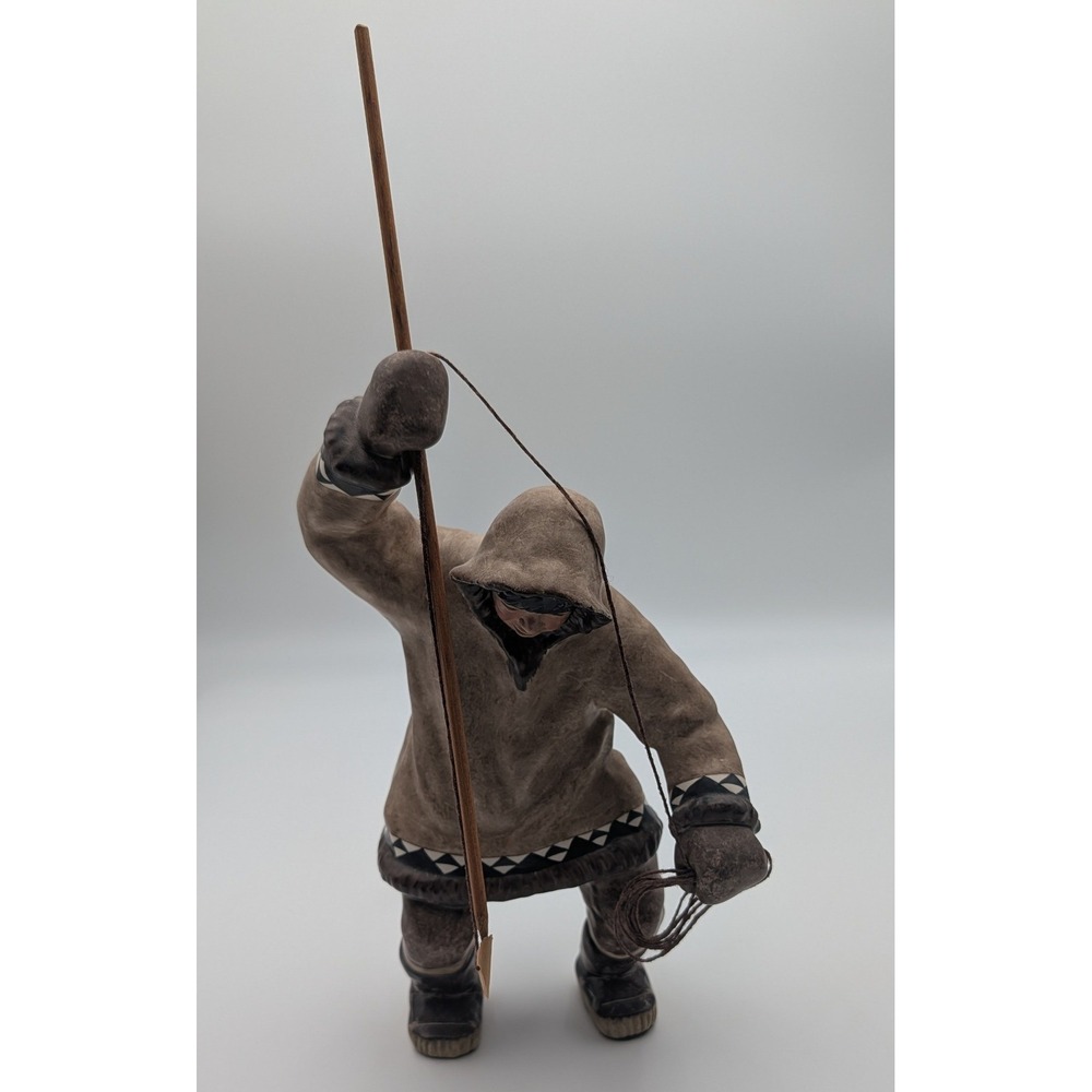 C. Alan Johnson 1962 Inuit Hunter Figurine AD 34 Vintage Alaskan Art Sculpture